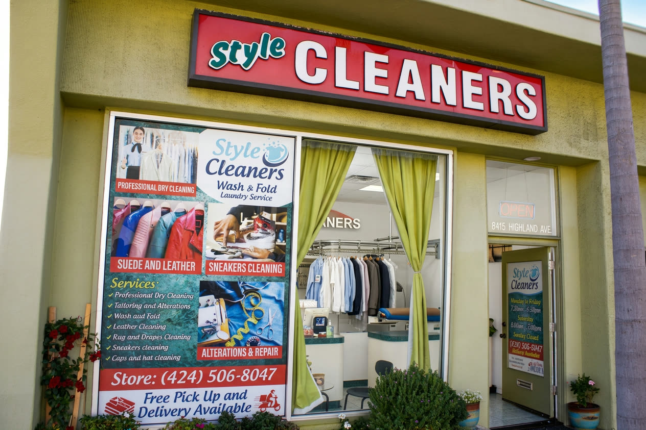 El cartel de Style Cleaners en Highland Ave